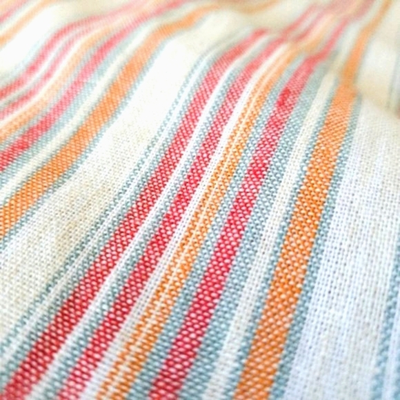 Roolee Striped Cotton Linine Button Side Hipster Woven Midi Dress w/ Pockets - Picture 10 of 16